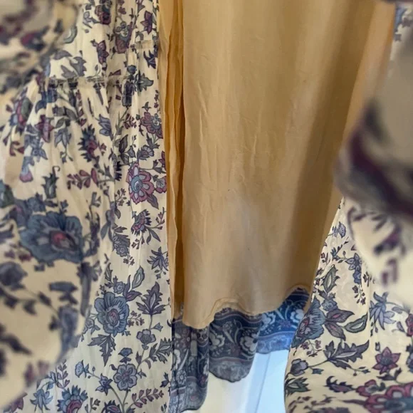 Spell And The Gypsy Collective Floral Puff  Sleeve Maxi Dress Blue Size S Boho - Picture 10 of 16